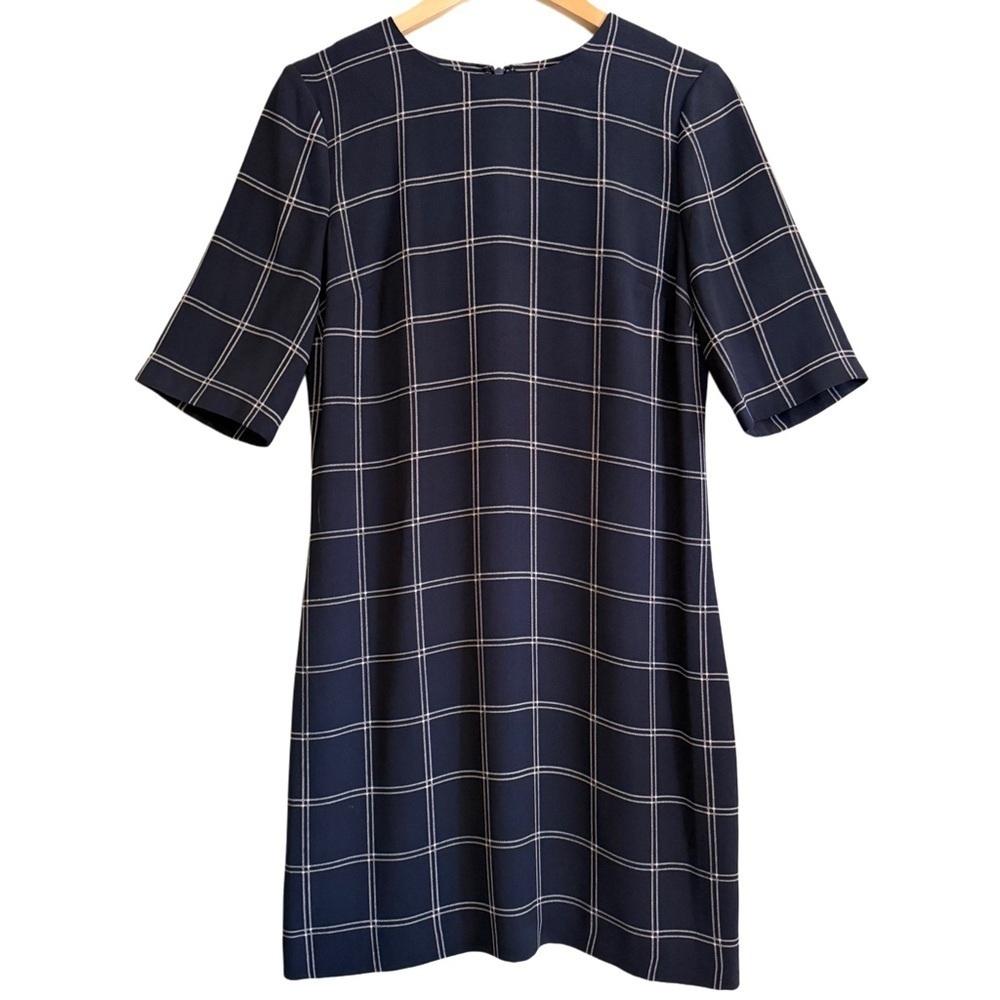 HOBBS London Preppy Formal Business Casual Lightweight Plaid Sheath Dress Sz 6